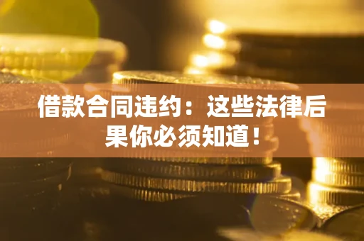 武汉借款合同违约：这些法律后果你必须知道！